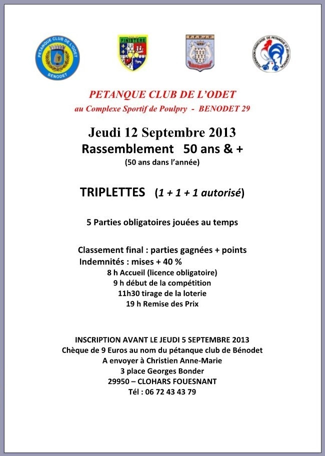 ANNONCE CONCOURS A BENODET ANNONCE CONCOURS A BENODET