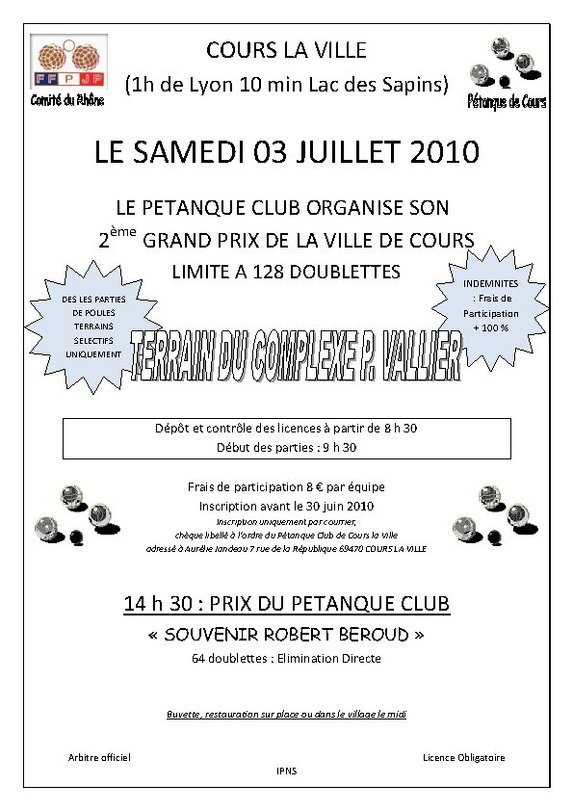 vie du club AFFICHE