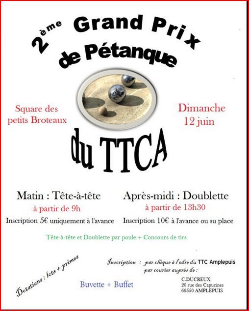 concours dimanche 12 juin TTCA AMPLEPUIS