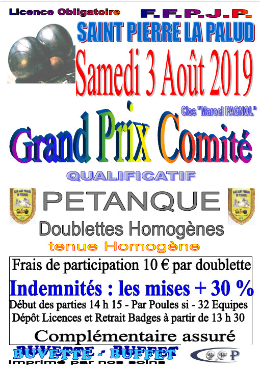 Qualificatif GP COM Samedi 03/08/19 Saint Pierre La Palud