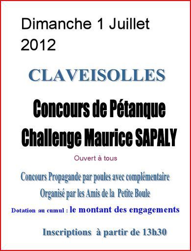 Concours Claveisolles  dimanche 01 juillet