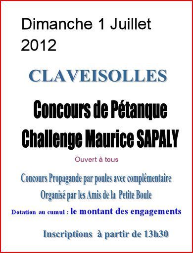 Concours Claveisolles dimanche 01 juillet Concours Claveisolles dimanche 01 juillet