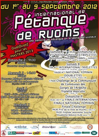 Ruons   - National Jeune 1 et 2 septembre  - International 8 et 9 septembre Ruons   - National Jeune 1 et 2 septembre  - International 8 et 9 septembre