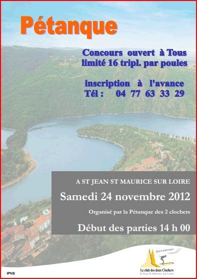 concours samedi 24 novembre le club des deux clochers