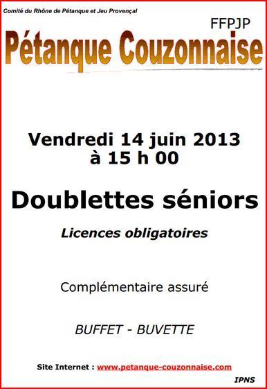 Concours du vendredi 14 juin à Couzon Concours du vendredi 14 juin à Couzon