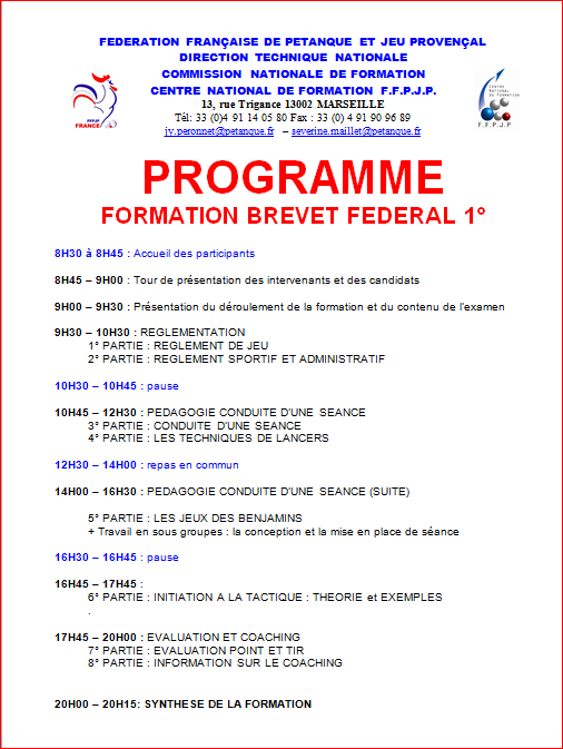 SESSION BF1 2016 - formation du dimanche 4 Décembre 2016 et examen du 5 Février 2017 SESSION BF1 2016 - formation du dimanche 4 Décembre 2016 et examen du 5 Février 2017