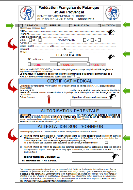 Les licences de 2017, voici les infos Les licences de 2017, voici les infos