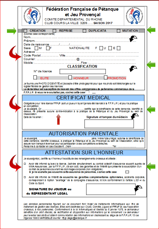 Les licences de 2017, voici les infos