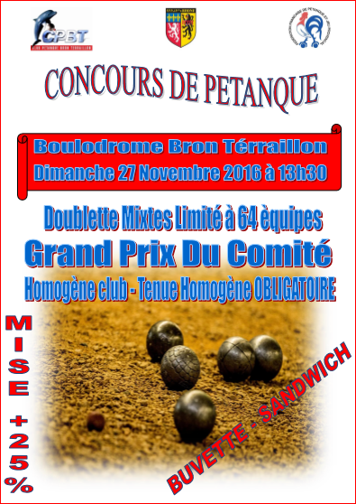 Concours dimanche 27 novembre 2016 Bron Terraillon Concours dimanche 27 novembre 2016 Bron Terraillon