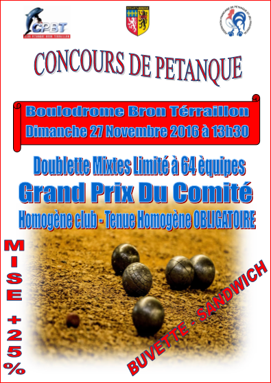 Concours dimanche 27 novembre 2016 Bron Terraillon