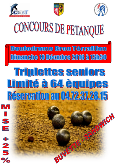 Concours dimanche 18 décembre 2016 Bron Terraillon Concours dimanche 18 décembre 2016 Bron Terraillon