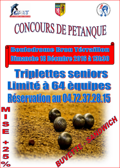 Concours dimanche 18 décembre 2016 Bron Terraillon