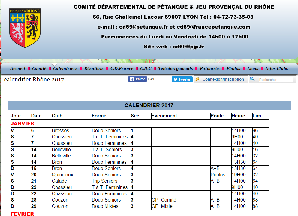 Calendriers Rhône 2017 Calendriers Rhône 2017