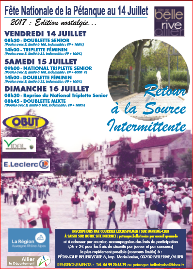 NATIONAL DE BELLERIVE SUR ALLIER 14/07 NATIONAL DE BELLERIVE SUR ALLIER 14/07