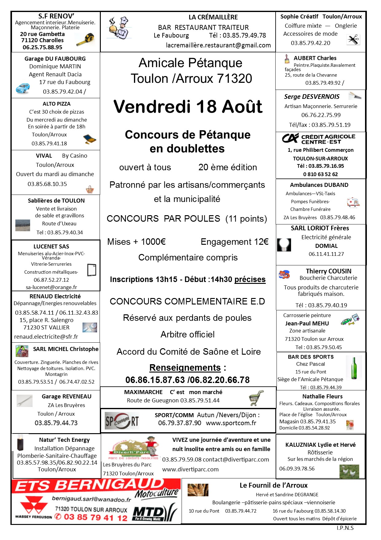 20e prix des Commerçants Artisans TOULON SUR ARROUX 71320 20e prix des Commerçants Artisans TOULON SUR ARROUX 71320