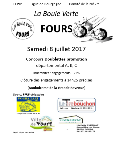 concours du samedi 8 juillet 2017 à Fours concours du samedi 8 juillet 2017 à Fours