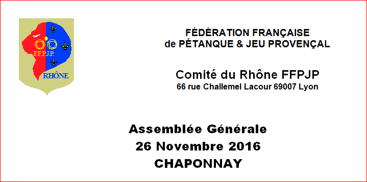 C.R. ASSEMBLEE GENERALE DU CD 69 EN 2016 A CHASSIEU C.R. ASSEMBLEE GENERALE DU CD 69 EN 2016 A CHASSIEU