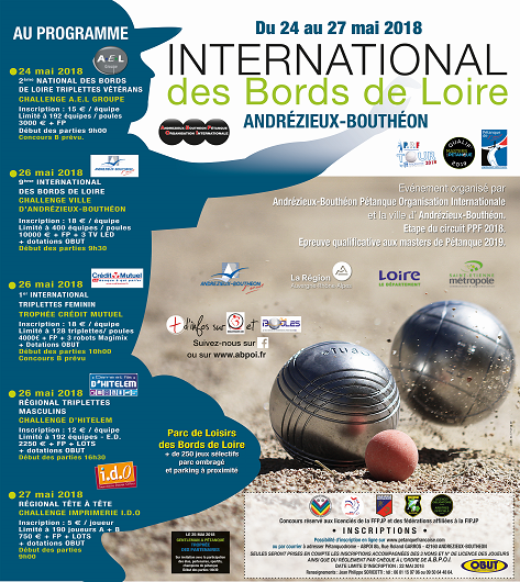 INTERNATIONAL DU 24 AU 27 MAI 2017 ANDREZIEUX  BOUTHEON