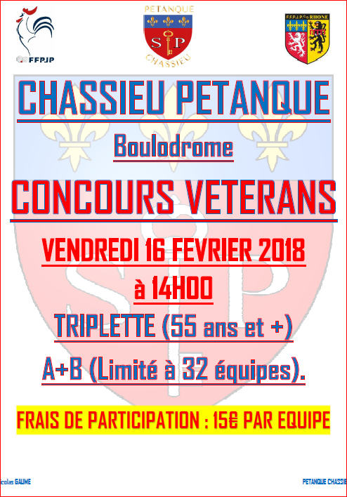 Concours Vétérans Vendredi 16 Février 2018