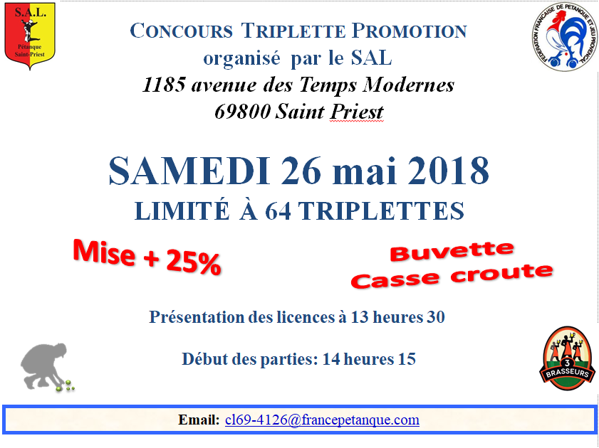 Concours samedi 26 mai 2018  CD69-SAL Saint Priest 
