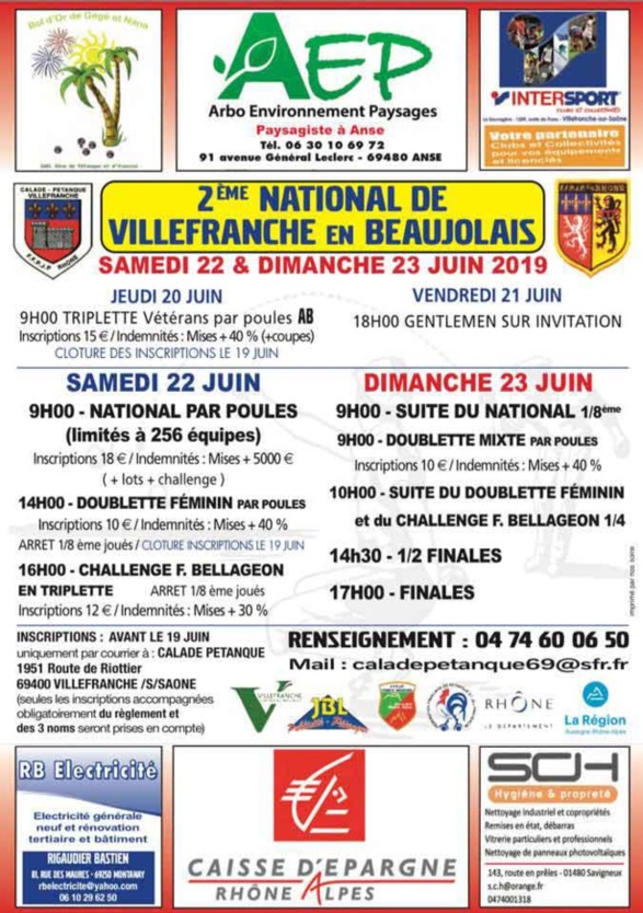 2 EME NATIONAL DE VILLEFRANCHE EN BEAUJOLAIS