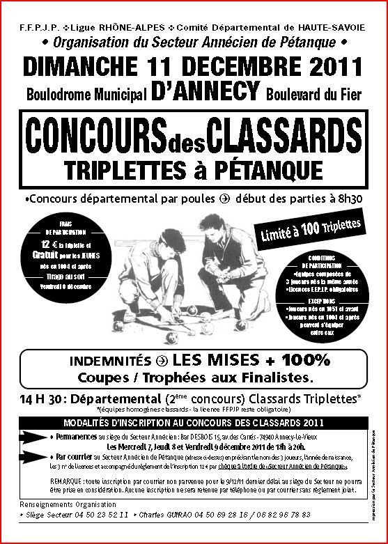 Concours Annecy 11 décembre 2011 Concours Annecy 11 décembre 2011