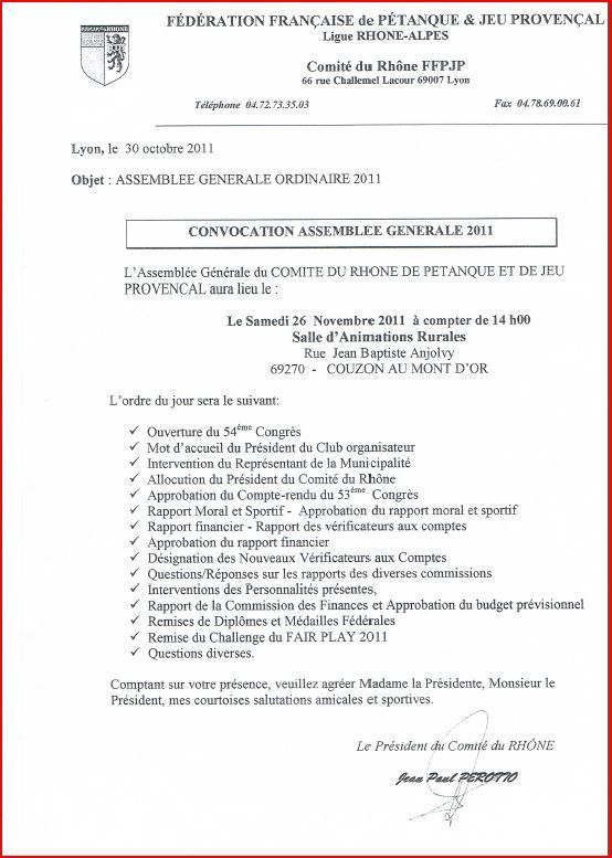 L'assemblée générale du comité du Rhône de pétanque et de jeu provençal