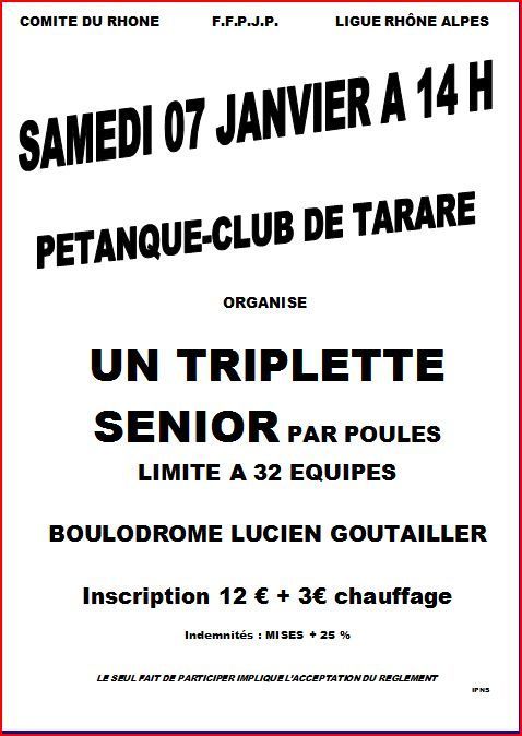 Concours Tarare le samedi 07 janvier 2012