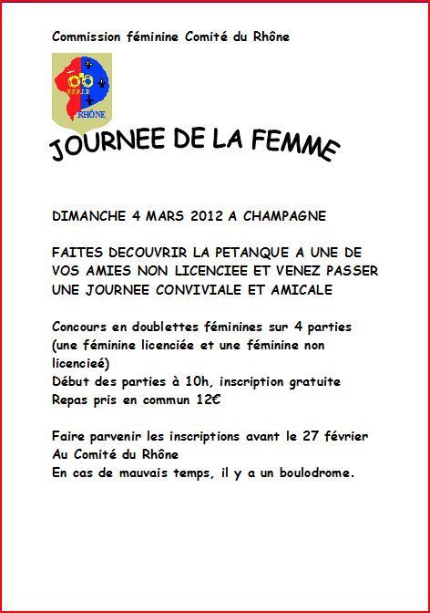 Journée de la femme 2012 Journée de la femme 2012