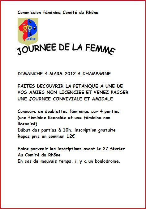 Journée de la femme 2012