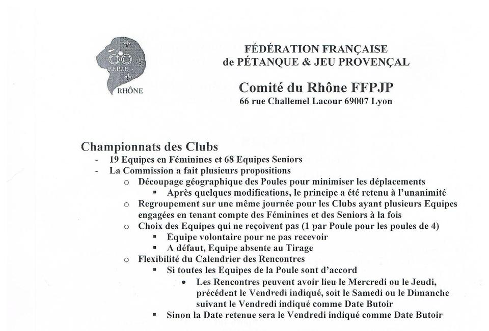 Championnat  par équipes des clubs Tirage 2012