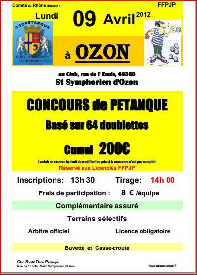 concours à OZON lundi 9 avril 2012