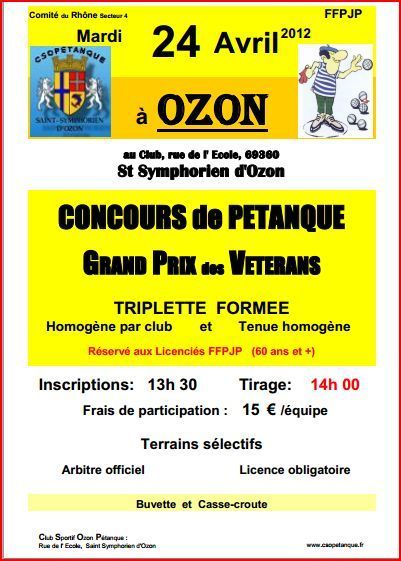 concours vétérans mardi 24 avril 2012 à OZON