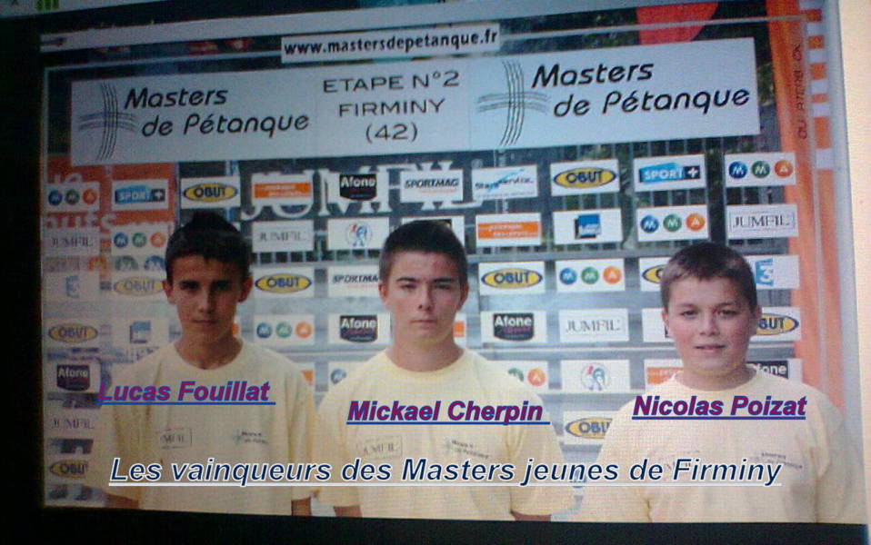 Vainqueurs Master jeunes Firminy  2012