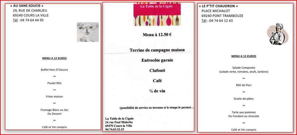 Pour le concours du 30 juin 2012  restauration sur place ou au restaurant  Pour le concours du 30 juin 2012  restauration sur place ou au restaurant