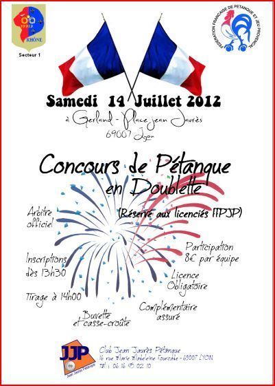 concours le 14 juillet Jean Jaurès pétanque concours le 14 juillet Jean Jaurès pétanque