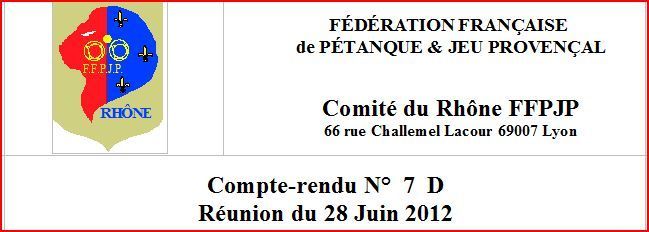 Compte-rendu N°  7  D Réunion du 28 Juin 2012