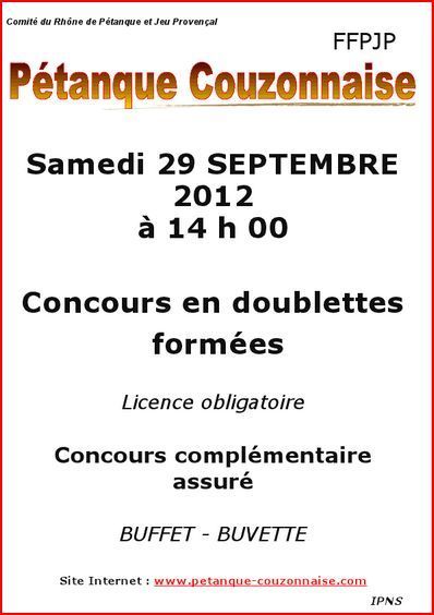 concours Couzon samedi 29 septembre 2012