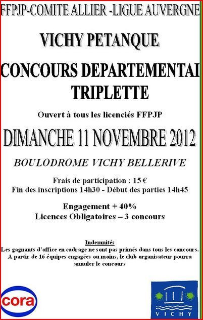 concours dimanche 11 novembre à Vichy