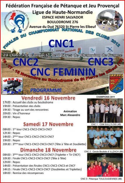 Championnat National des Clubs St Pierre les Elbeuf reçoit la finale du CNC