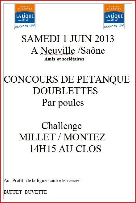 SAMEDI 1 JUIN 2013 A Neuville /Saône SAMEDI 1 JUIN 2013 A Neuville /Saône