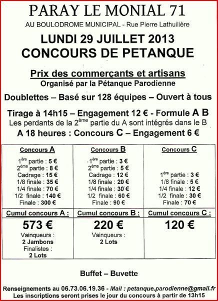 Paray le Monial, Prix des Commerçants lundi 29 juillet 2013 Paray le Monial, Prix des Commerçants lundi 29 juillet 2013