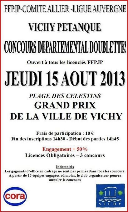 Grand Prix de la ville de VICHY jeudi 15 Août.2013