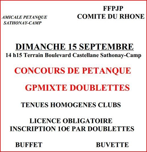 Concours GPMIXTE 15 septembre 2013 Sathonay-Camp.