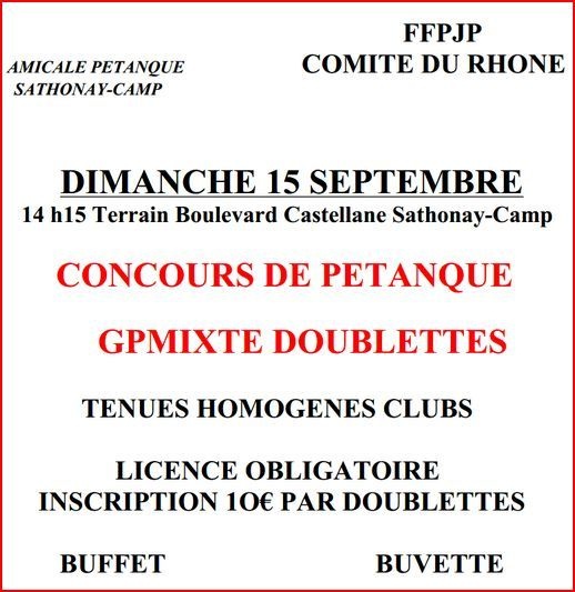 Concours GPMIXTE 15 septembre 2013 Sathonay-Camp. Concours GPMIXTE 15 septembre 2013 Sathonay-Camp.