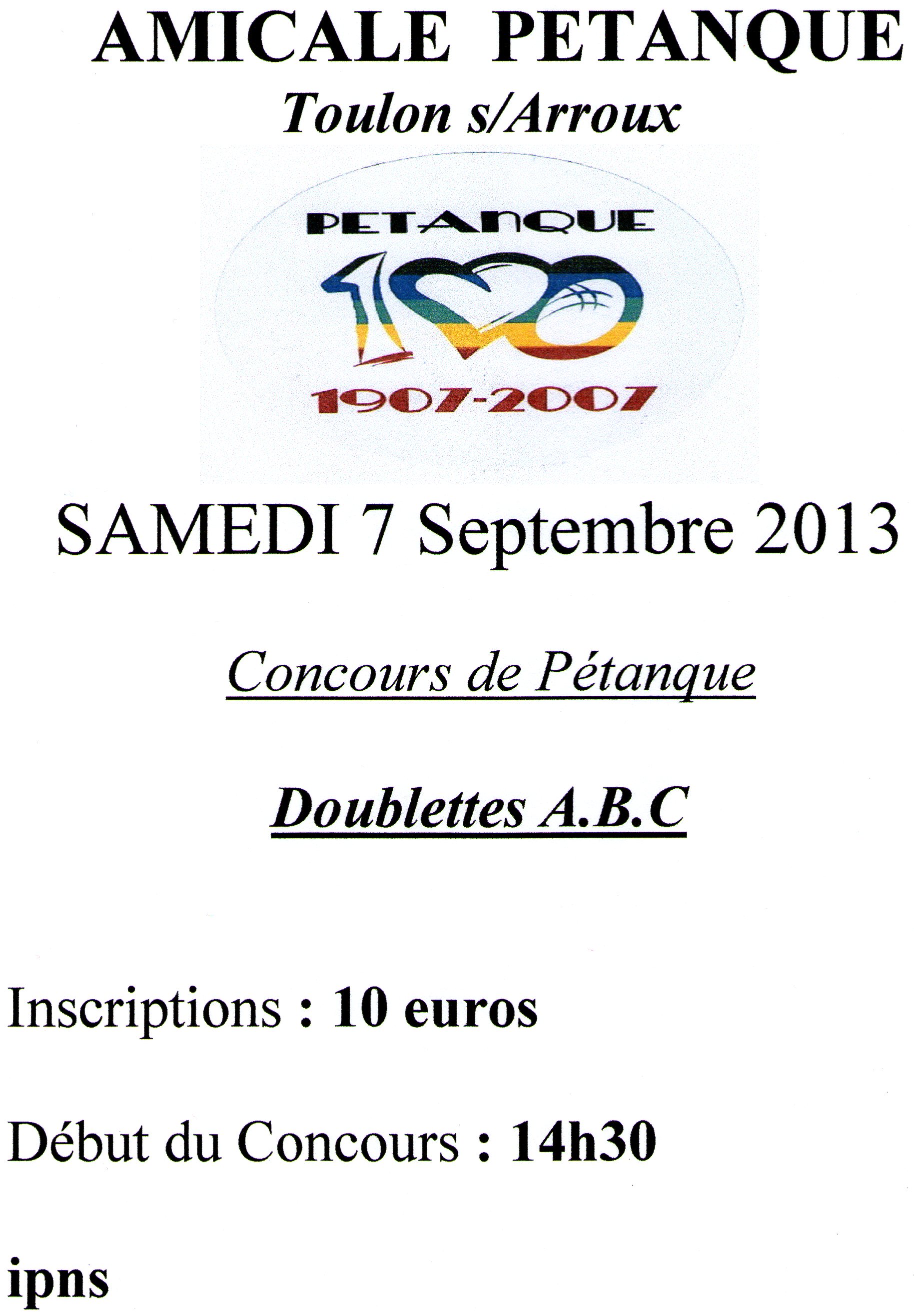 Concours Toulon s/Arroux samedi  7 septembre 2013