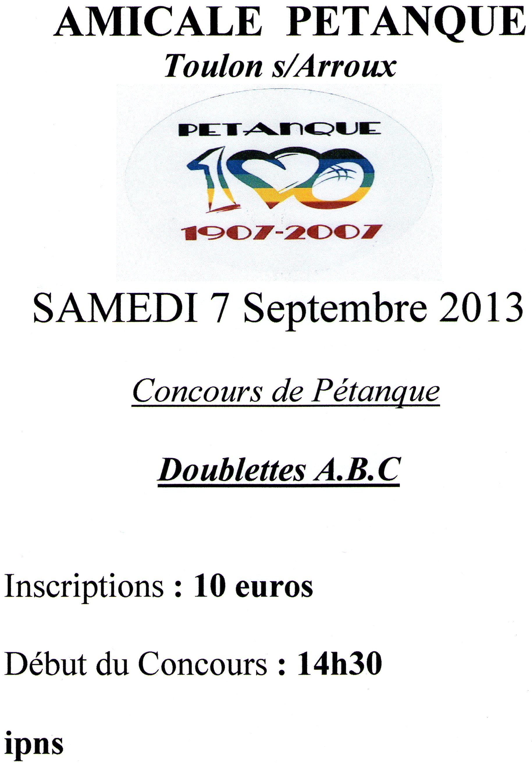 Concours Toulon s/Arroux samedi 7 septembre 2013 Concours Toulon s/Arroux samedi 7 septembre 2013