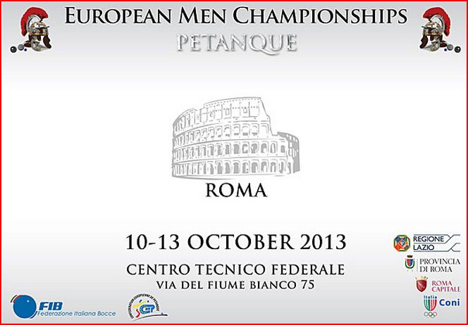 Résultats Championnat d'Europe Seniors à Rome (Italie) du 10 au 13 Octobre 2013.
