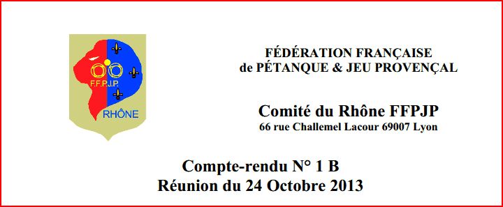 Compte-rendu N° 1 B Réunion du 24 Octobre 2013