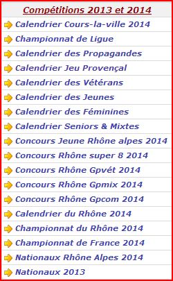 Nouveaux Calendriers et  Compétitions  dans le Rhône en 2014